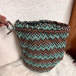 Vera Bradley Brown and Green Patterned Cosmetic Bag